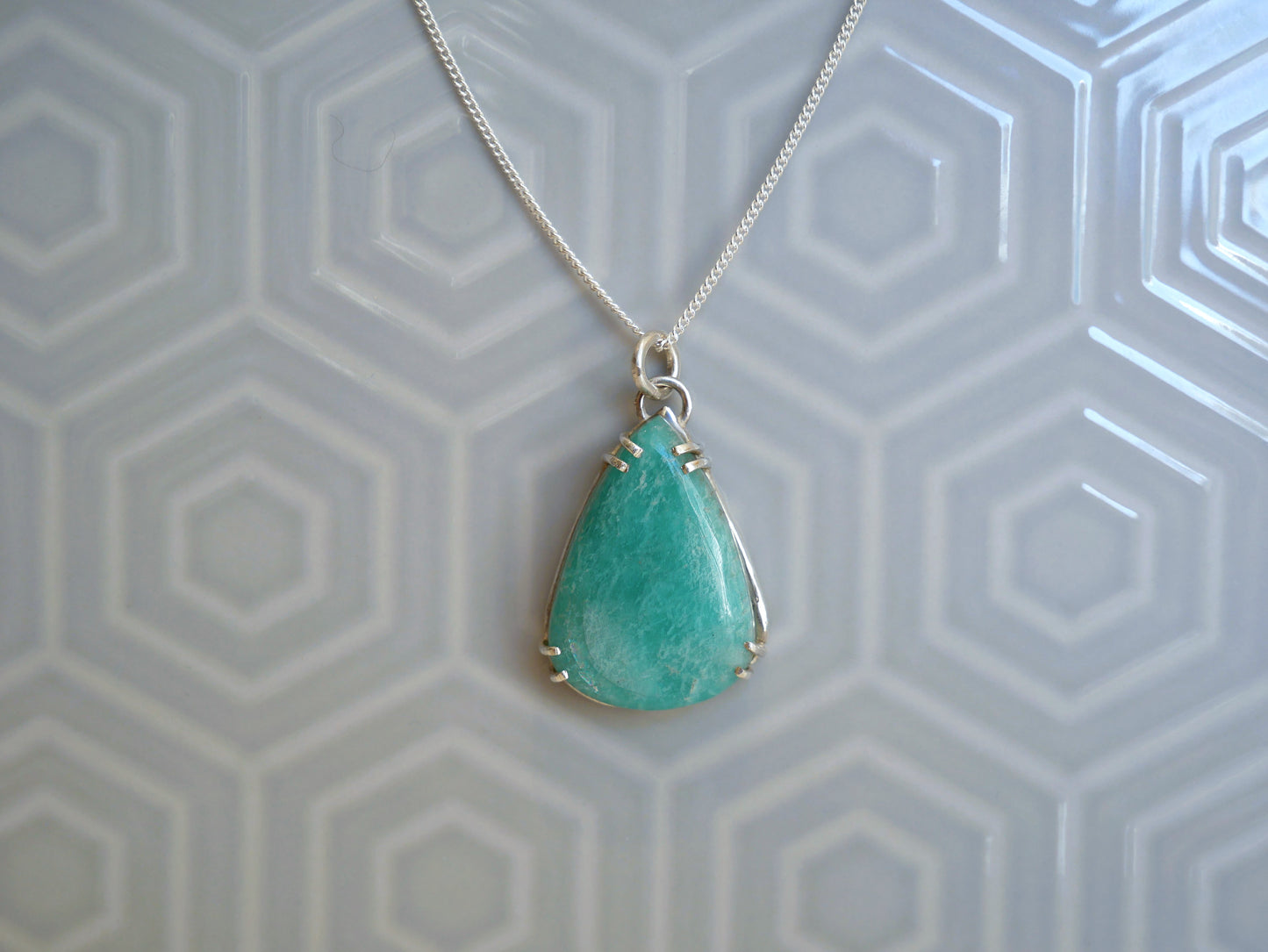 Amazonite teardrop pendant