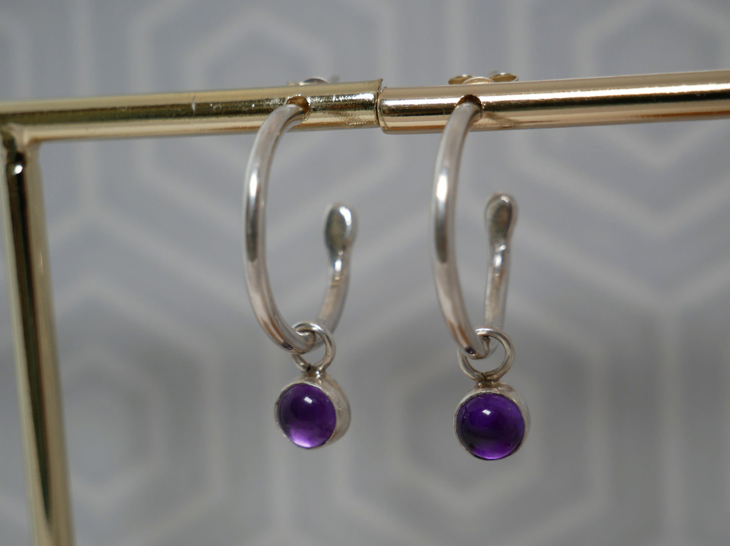 Amethyst Dangle Hoops