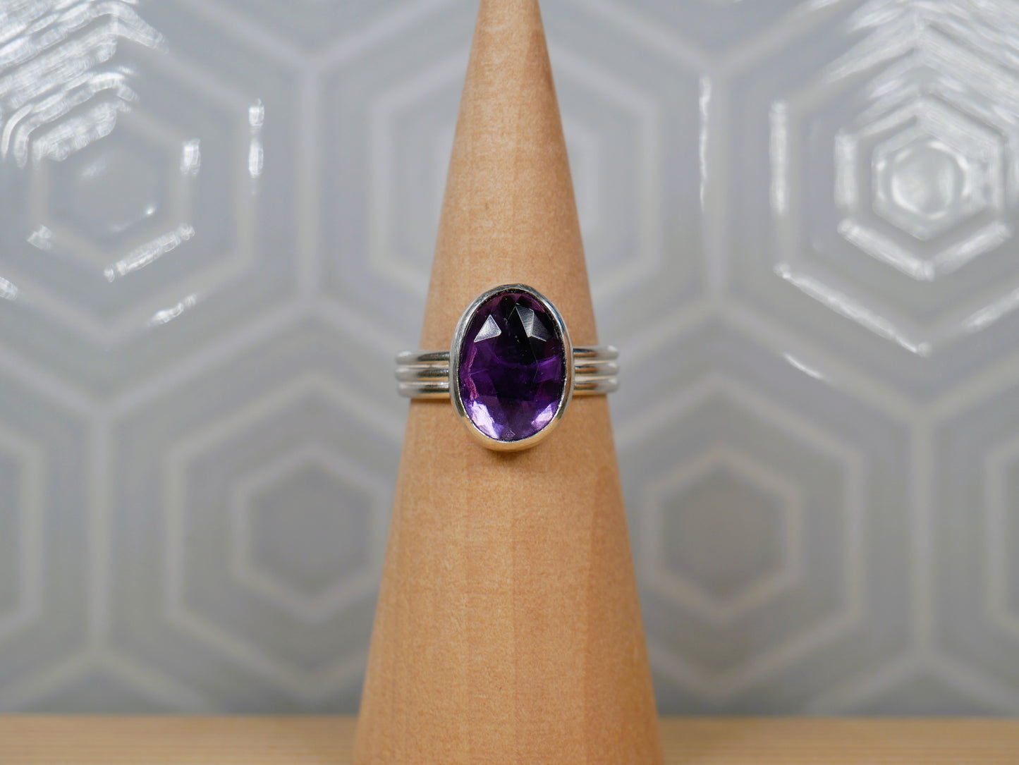Amethyst Triple Wire Ring