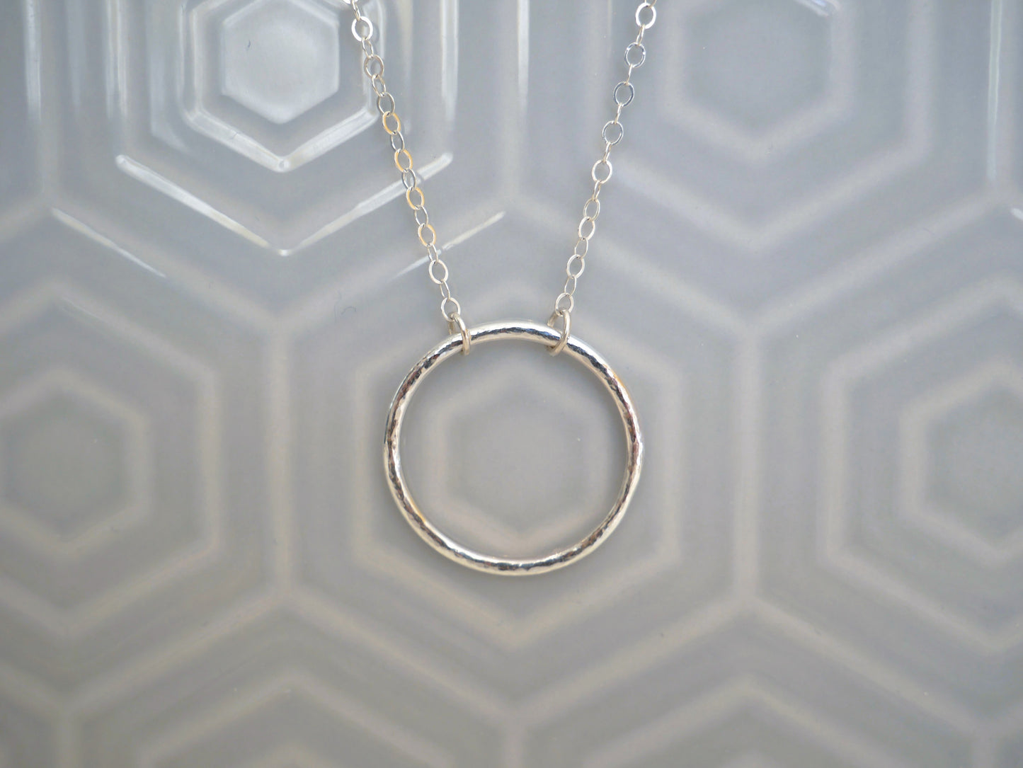 Classic Hammered Hoop Pendant