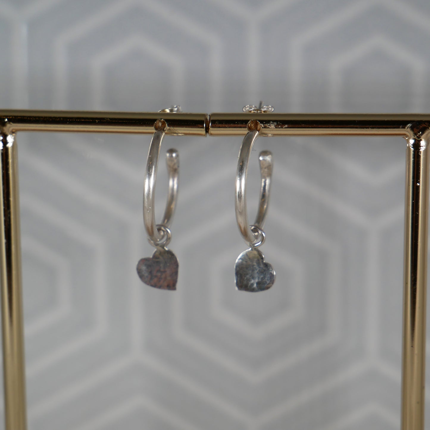 Dangle Hoops with heart charms