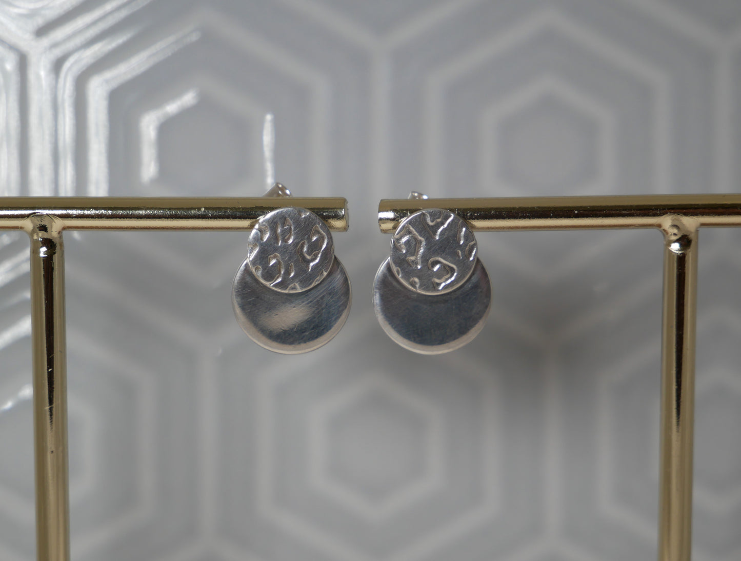 Double Bubble Stud Earrings - Shiny & Animal Print