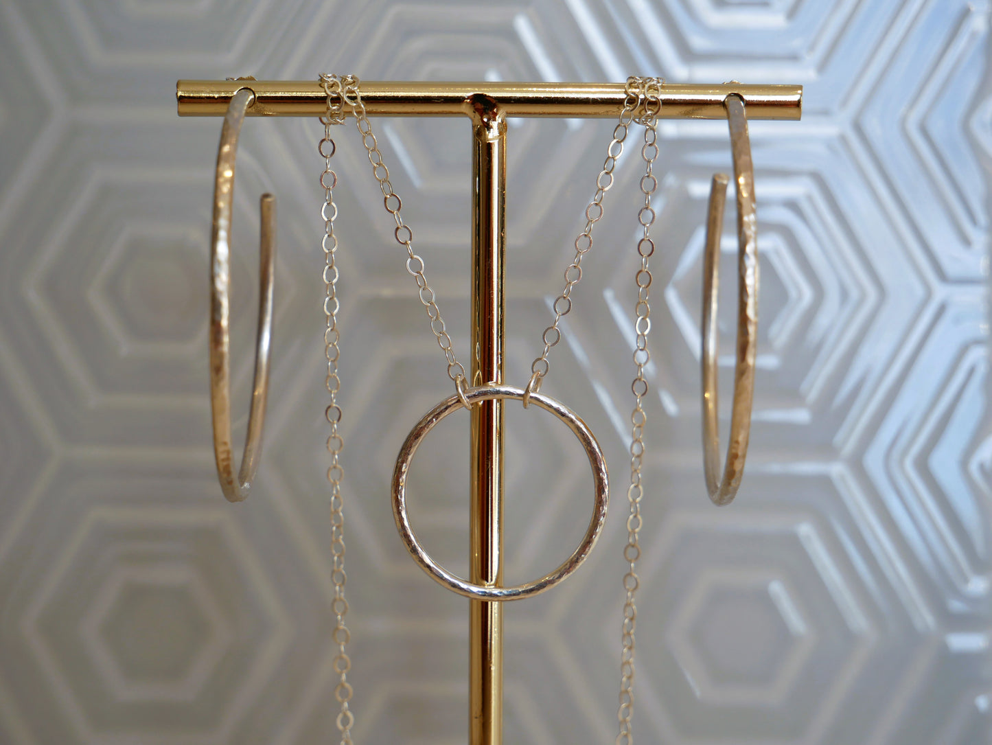 Classic Hammered Hoop Pendant