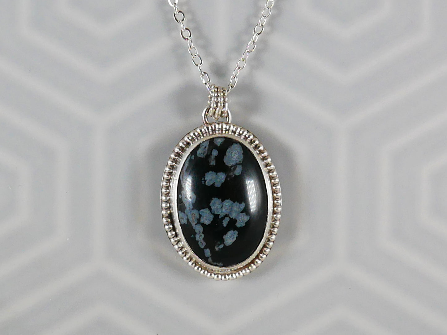 Snowflake Obsidian Pendant