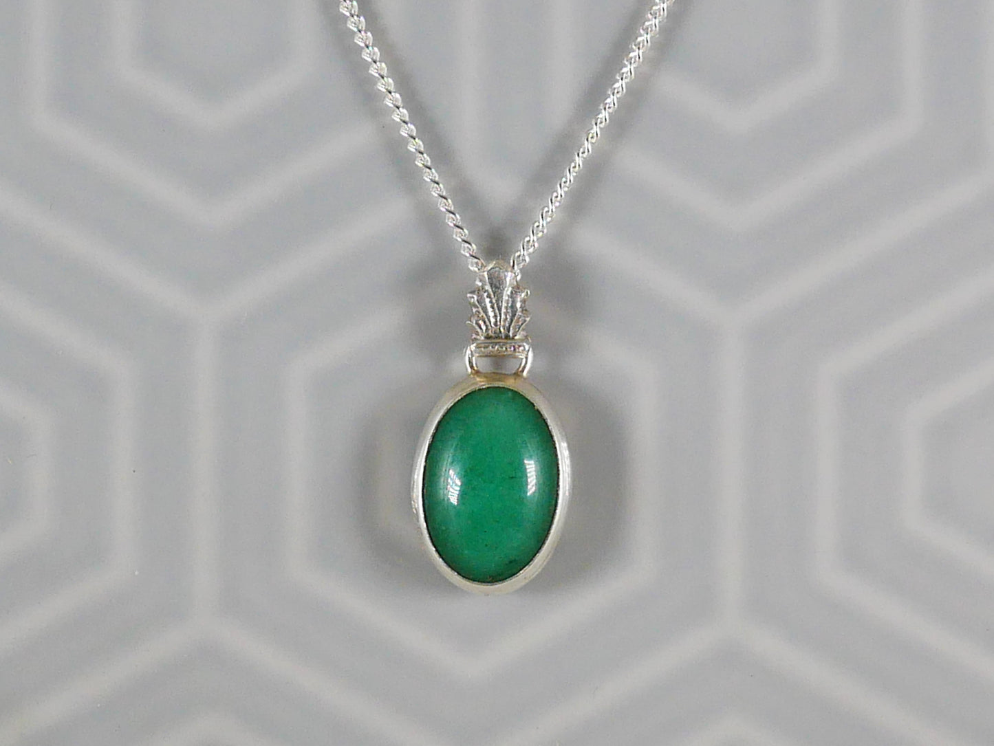 Art Deco Green Aventurine Pendant