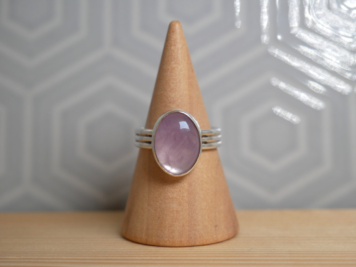 Lavender Amethyst Triple Wire Band Ring