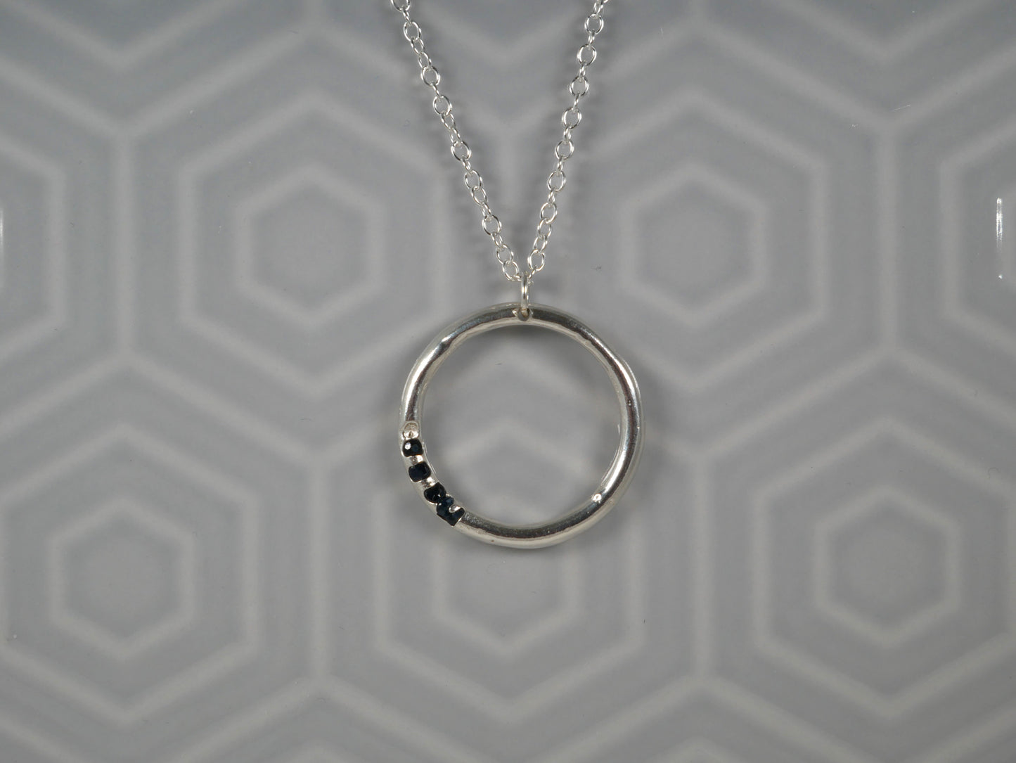 Sapphire sandcast pendant
