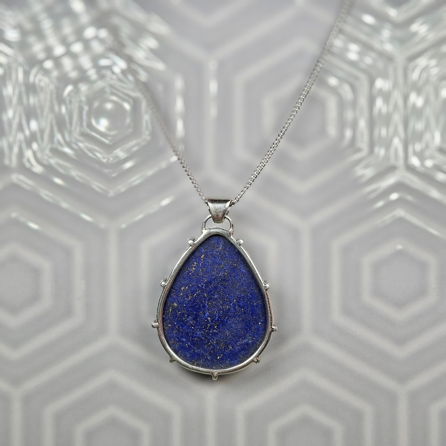 Lapis Lazuli Teardrop Prong Pendant