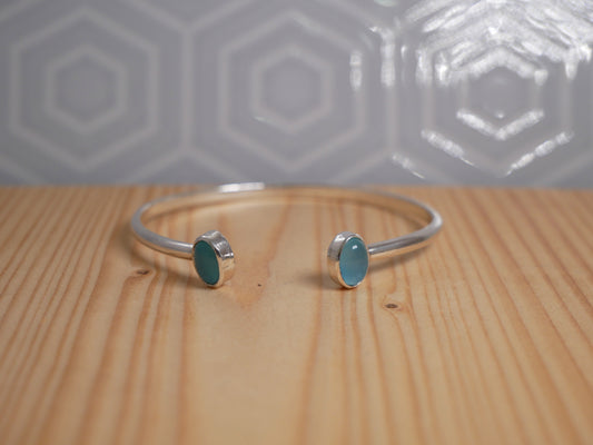 Blue Chalcedony Cuff Bangle