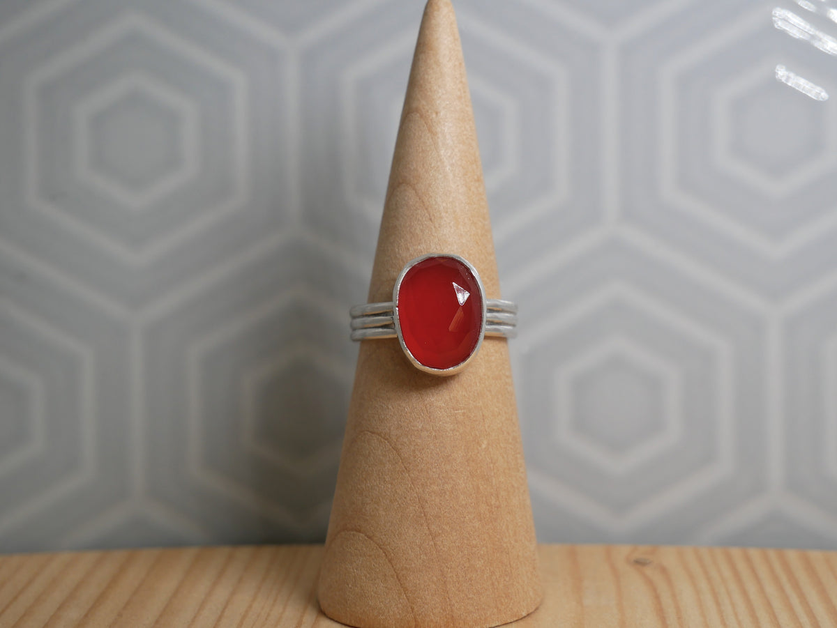 Carnelian Triple Band Ring