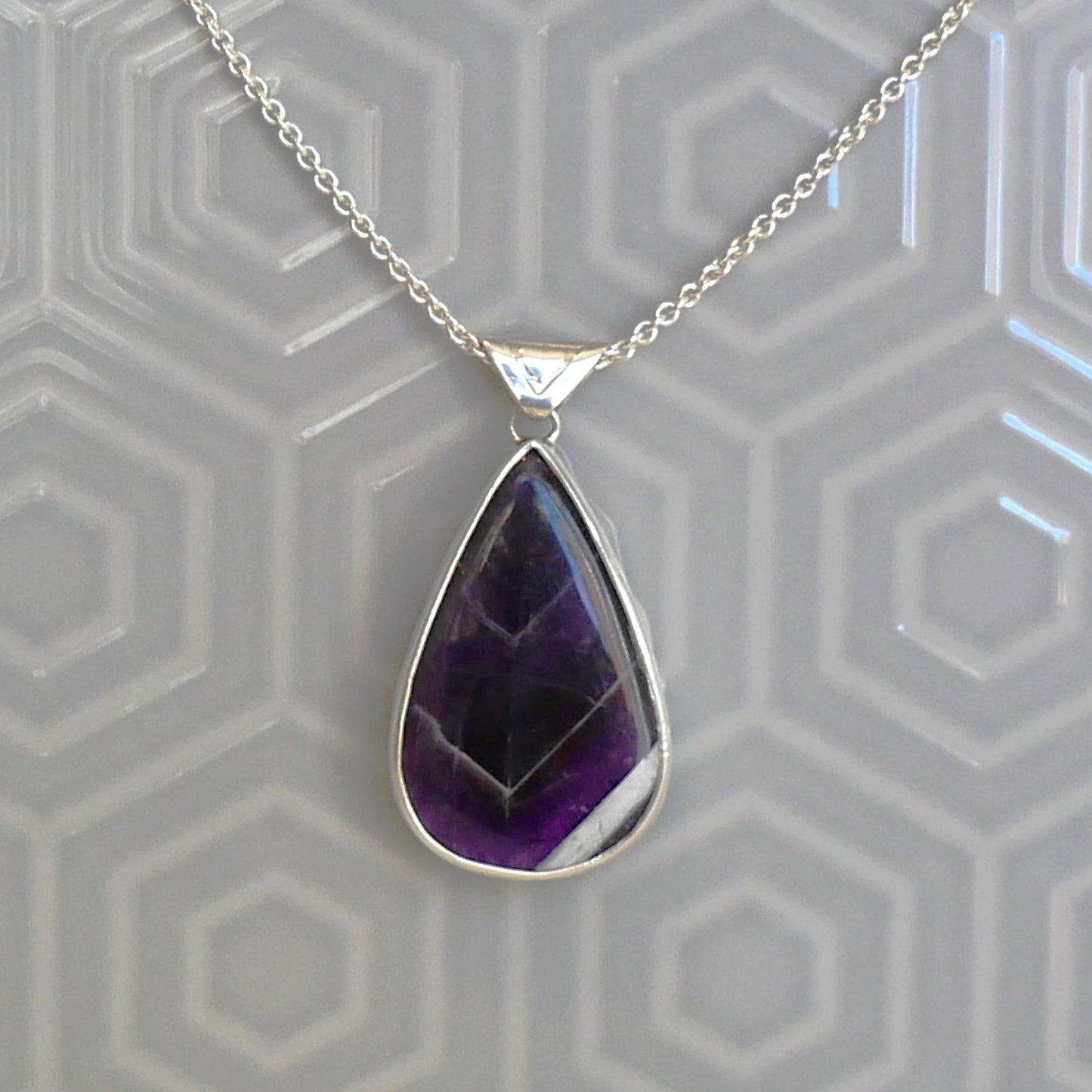 Chevron Amethyst Pendant