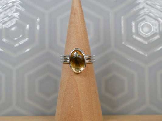 Citrine Triple Wire Band Ring