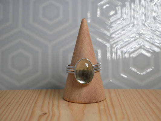Green Amethyst Triple Wire Ring