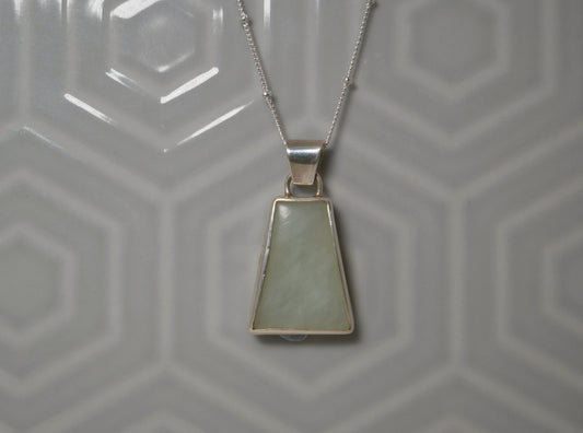 Green Chalcedony Trapezium Pendant