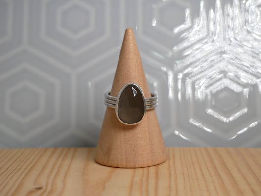 Grey Moonstone Triple Wire Ring