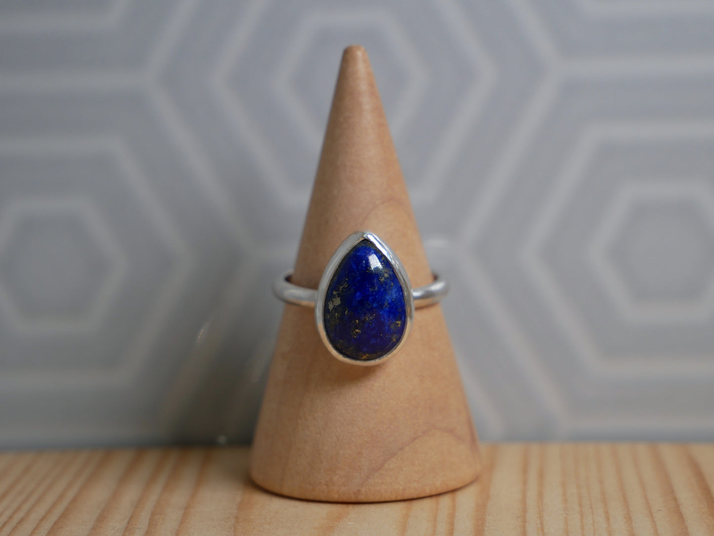 Lapis lazuli teardrop ring
