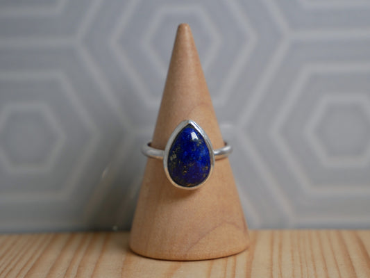 Lapis lazuli teardrop ring