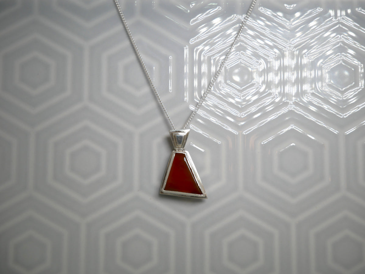 Orange Onyx Asymmetric Pendant