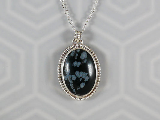 Snowflake Obsidian Pendant