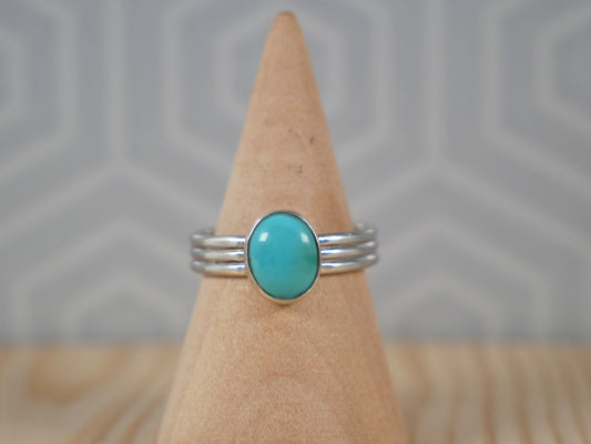 Turquoise triple wire band ring