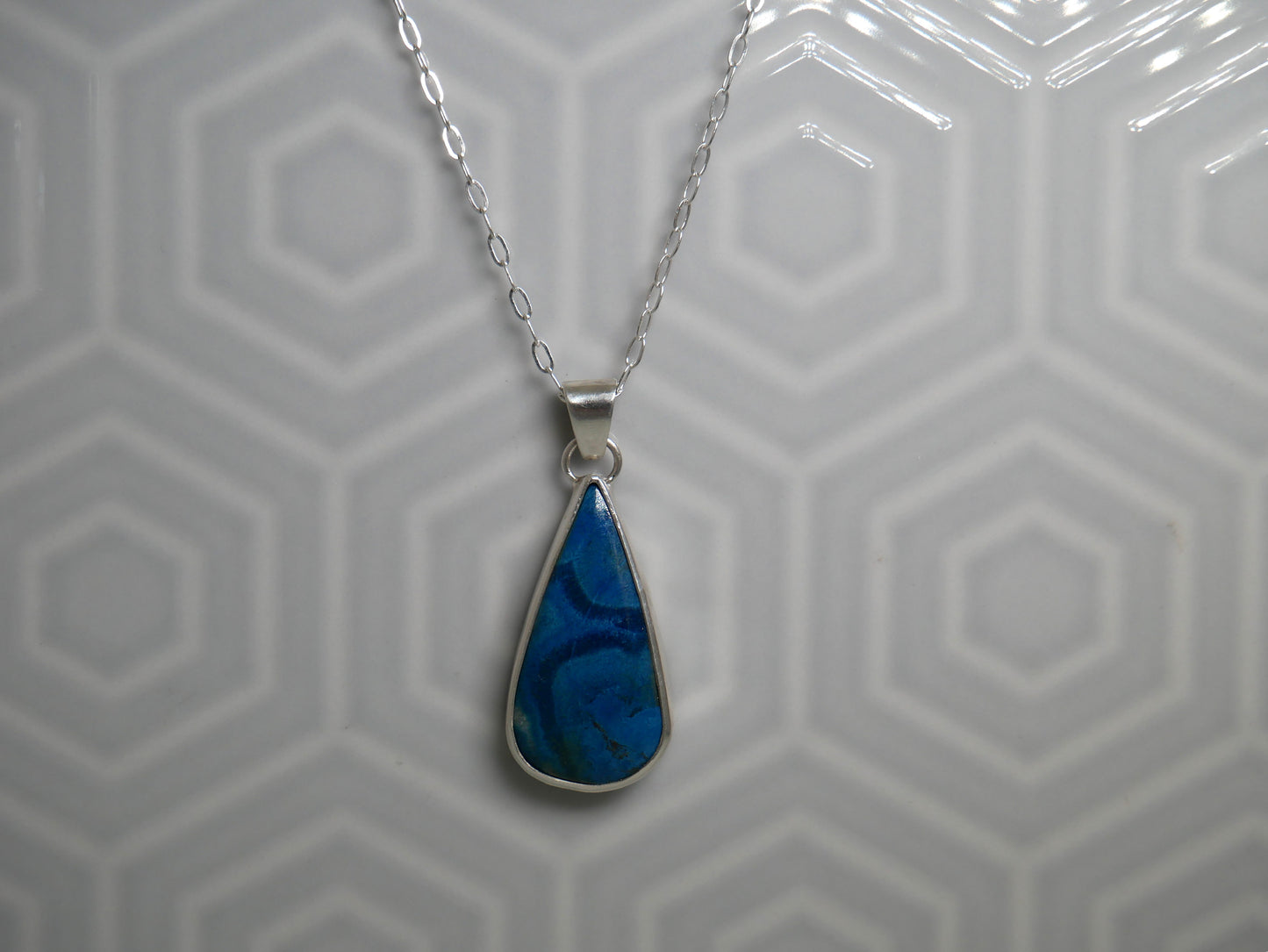 Shattuckite Teardrop Pendant
