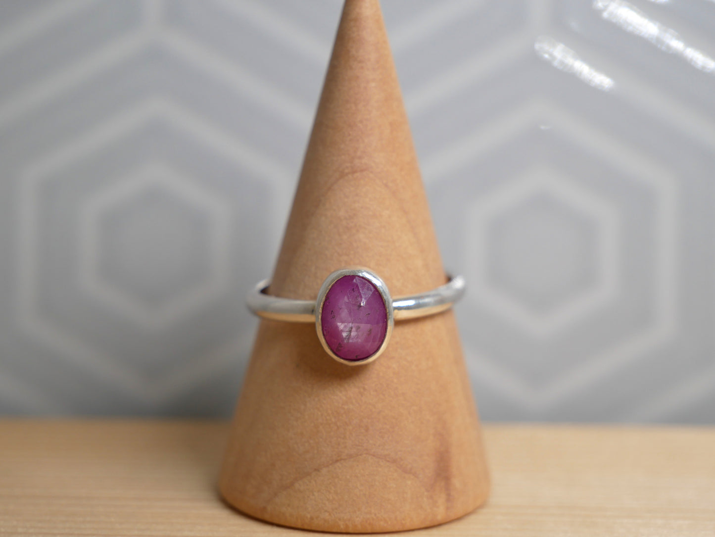 Thai pink sapphire ring