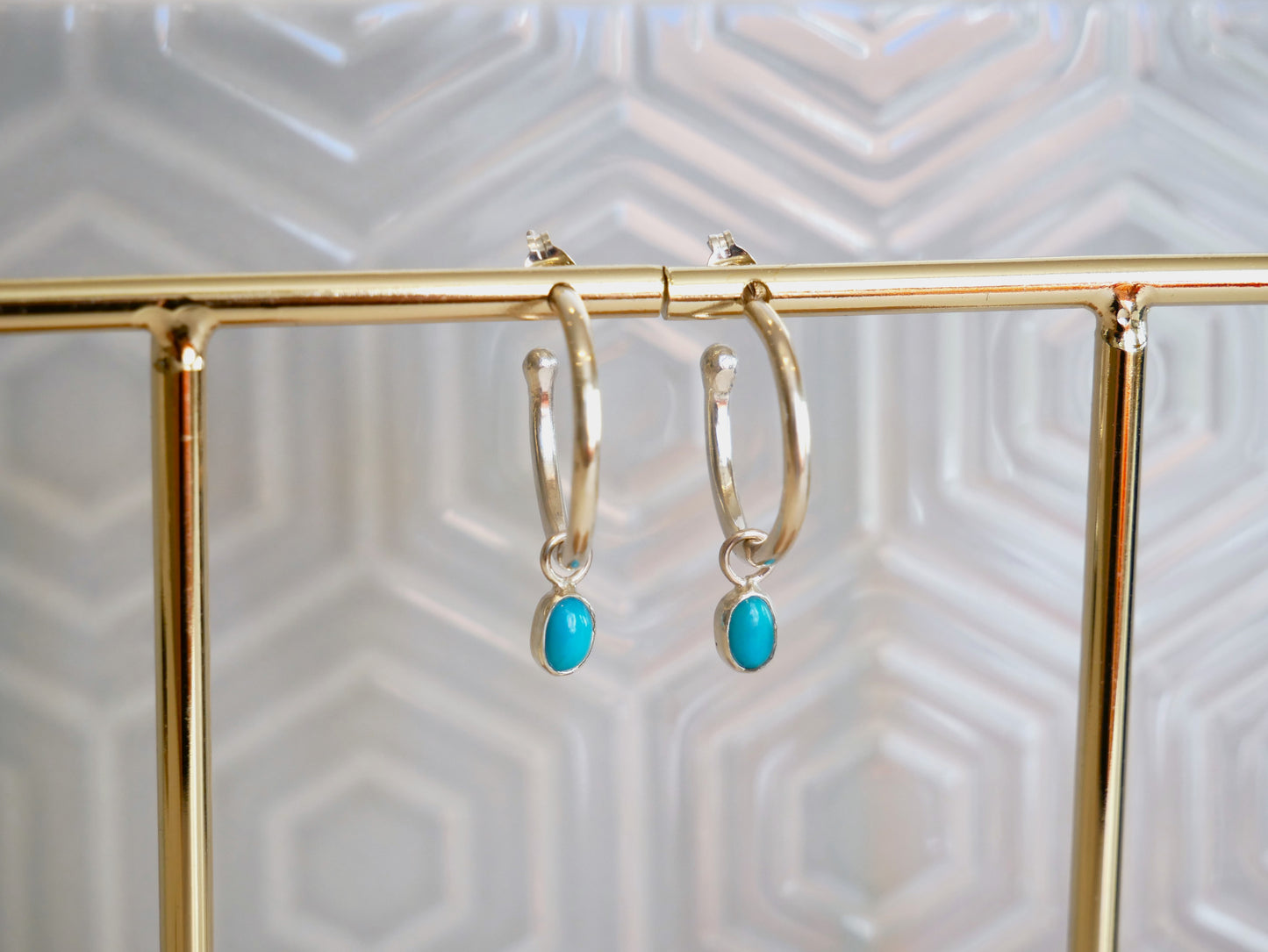 Turquoise Dangle Hoop Earrings