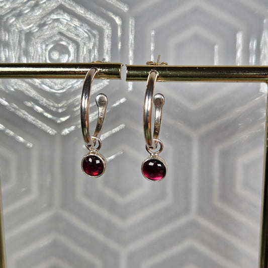 Dangle Hoops - Garnet